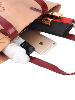 pink leatherette (pu) regular handbag - 16884239 - Standard Image - 3