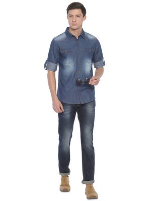 blue faded casual shirt - 16884324 - Standard Image - 4