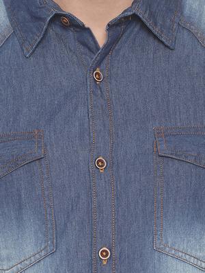 blue faded casual shirt - 16884324 - Standard Image - 5