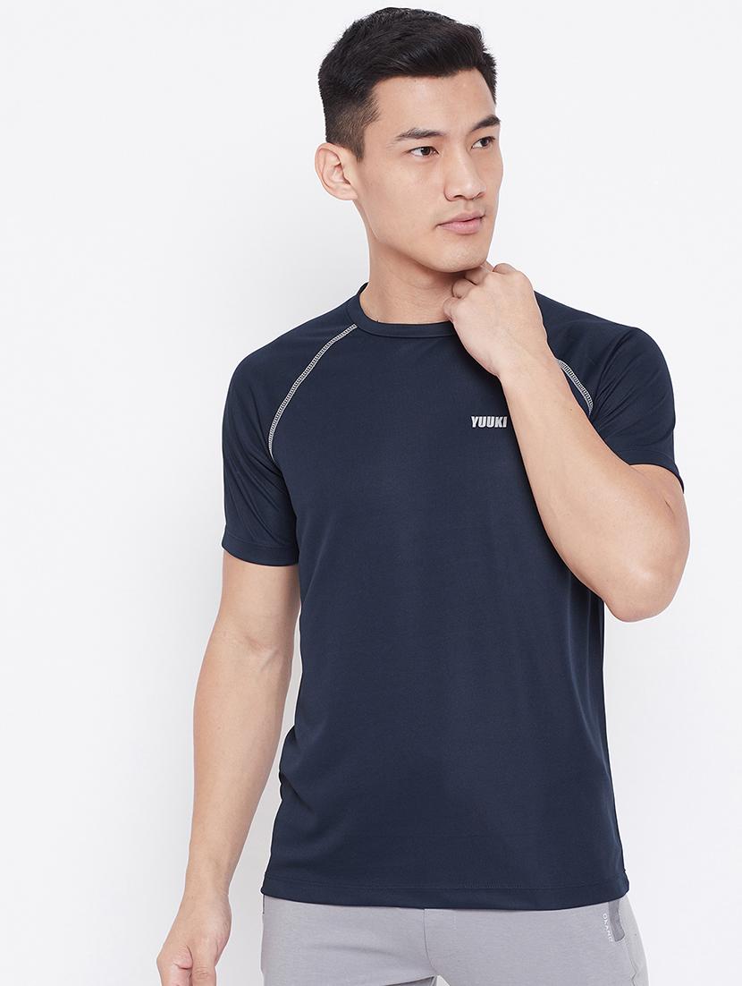 navy blue solid t-shirt - 16884448 - Zoom Image - 1