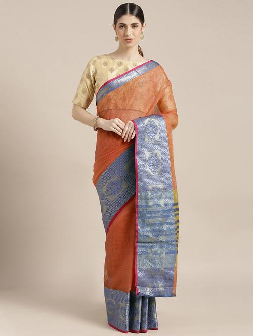 solid bordered kota doria saree with blouse - 16884699 - Standard Image - 1