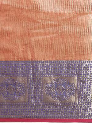 solid bordered kota doria saree with blouse - 16884699 - Standard Image - 4