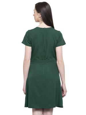 tie front pocket patch a-line dress - 16884873 - Standard Image - 3