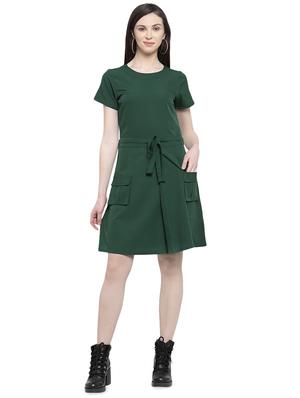 tie front pocket patch a-line dress - 16884873 - Standard Image - 4