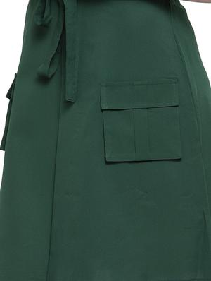 tie front pocket patch a-line dress - 16884873 - Standard Image - 6