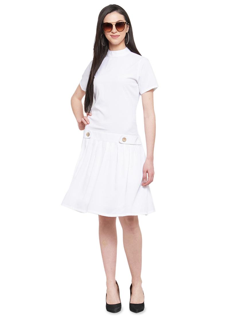 mock neck drop waist dress - 16884874 - Zoom Image - 4