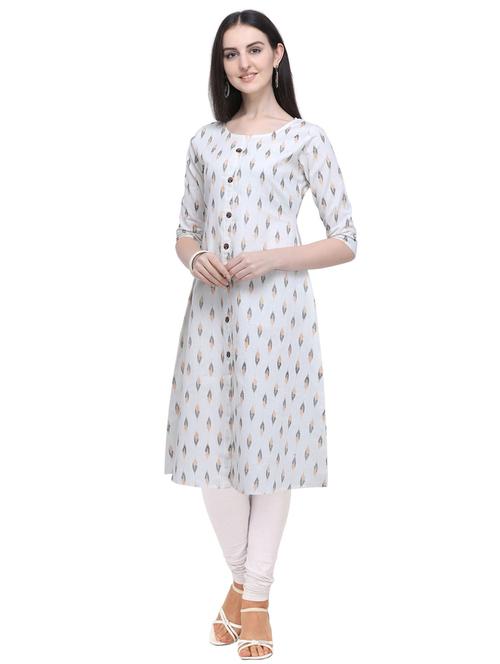 ikat print a-line kurta - 16884936 - Standard Image - 1