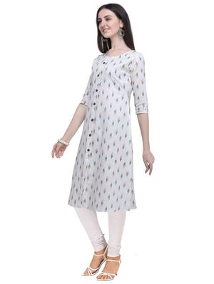 ikat print a-line kurta - 16884936 - Standard Image - 2