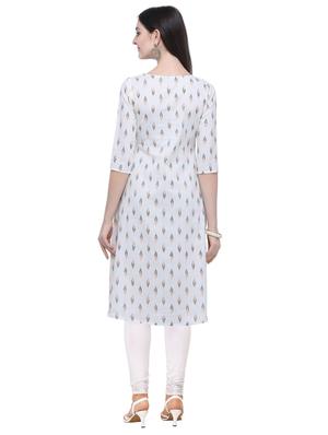 ikat print a-line kurta - 16884936 - Standard Image - 3