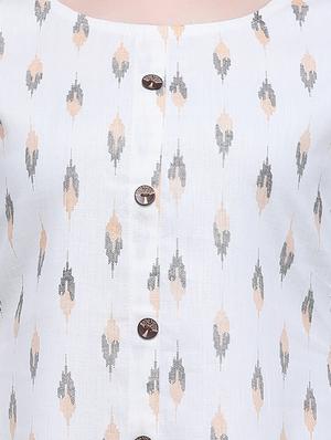 ikat print a-line kurta - 16884936 - Standard Image - 4