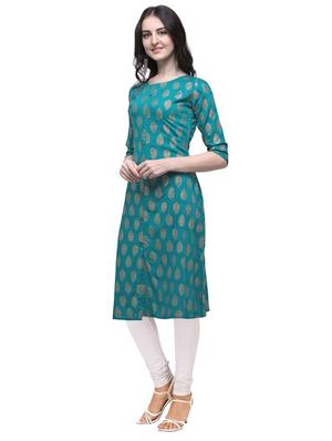 printed a-line kurta - 16884938 - Standard Image - 2