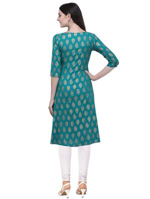 printed a-line kurta - 16884938 - Standard Image - 3