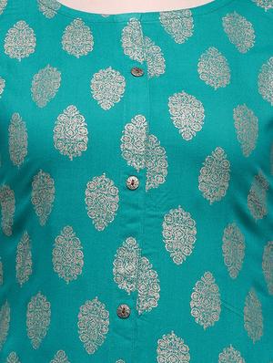 printed a-line kurta - 16884938 - Standard Image - 4