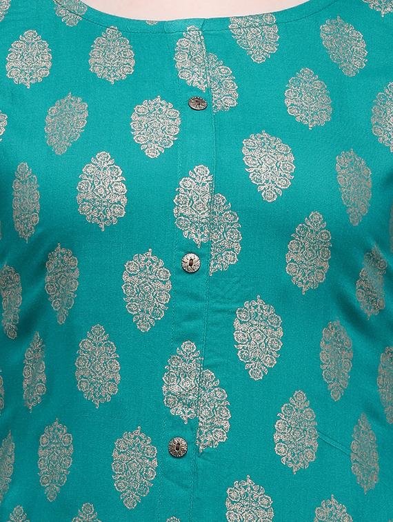 printed a-line kurta - 16884938 - Zoom Image - 4