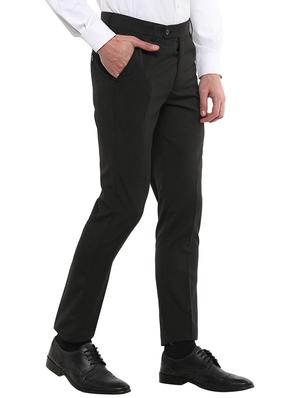 black solid flat front formal trouser - 16885174 - Standard Image - 2