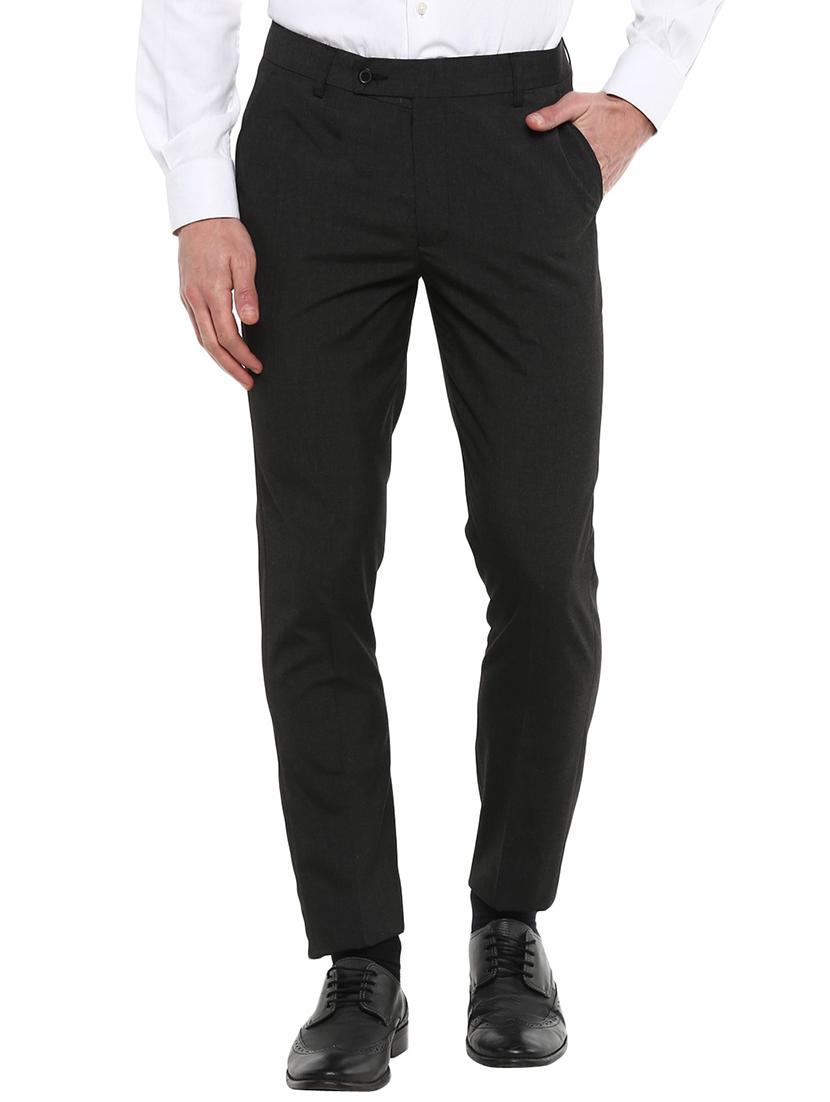 black solid flat front formal trouser - 16885174 - Zoom Image - 1