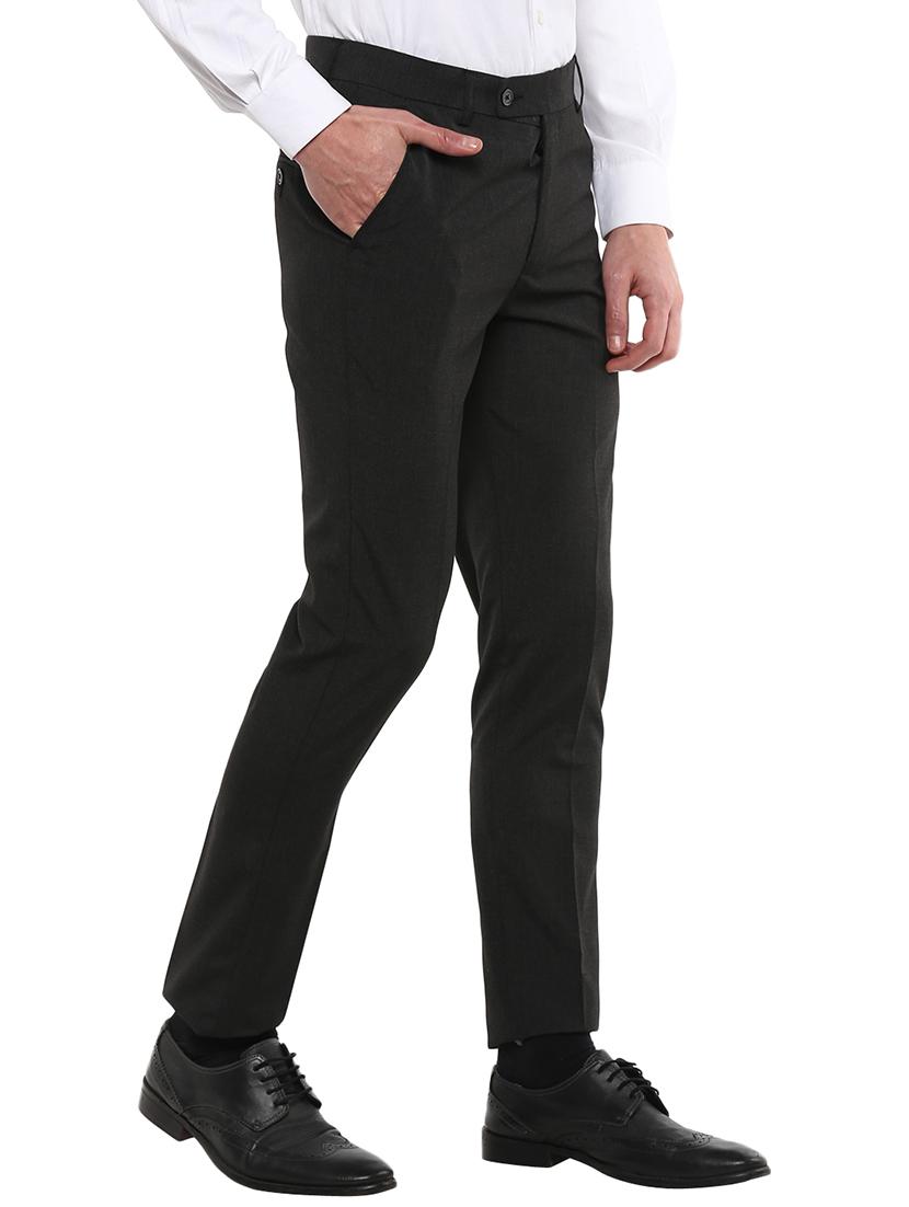 black solid flat front formal trouser - 16885174 - Zoom Image - 2