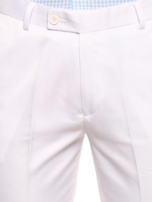 white solid flat front formal trouser - 16885175 - Standard Image - 5