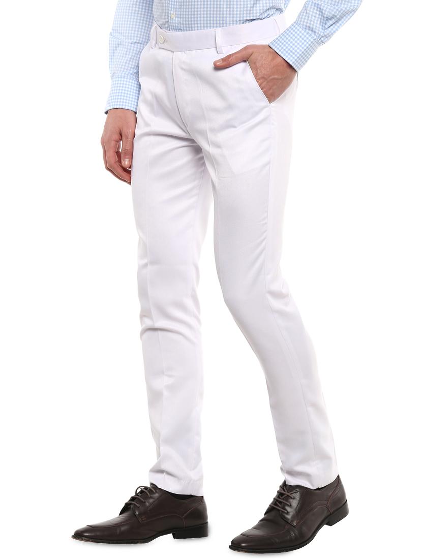 white solid flat front formal trouser - 16885175 - Zoom Image - 2