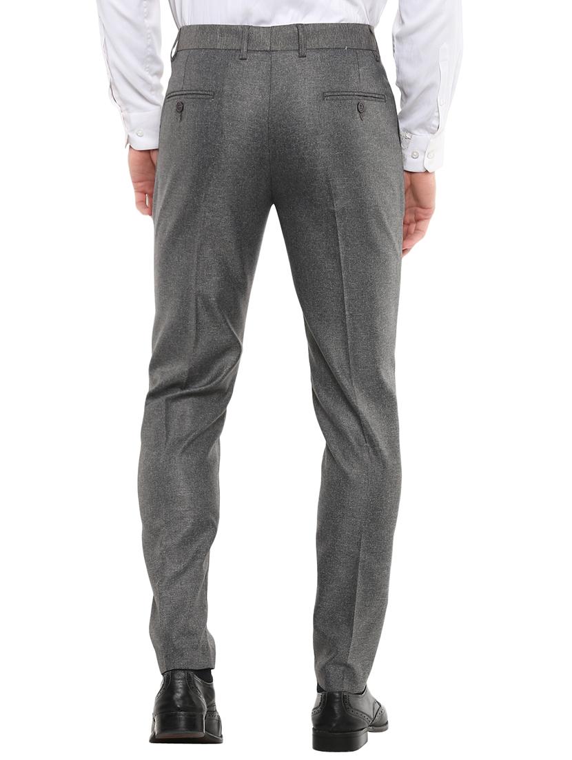 grey solid flat front formal trouser - 16885176 - Zoom Image - 3