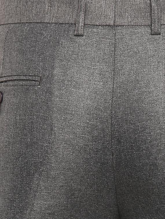 grey solid flat front formal trouser - 16885176 - Zoom Image - 5