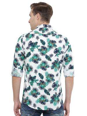 white tropical print casual shirt - 16886242 - Standard Image - 3