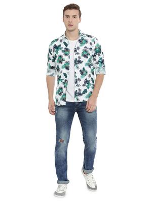 white tropical print casual shirt - 16886242 - Standard Image - 4