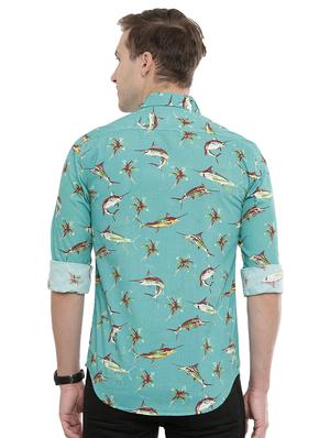 blue printed casual shirt - 16886247 - Standard Image - 3