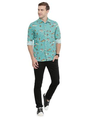 blue printed casual shirt - 16886247 - Standard Image - 4