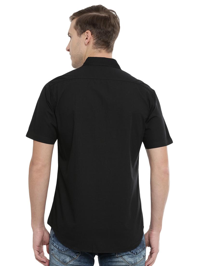 black solid casual shirt - 16886263 - Zoom Image - 3