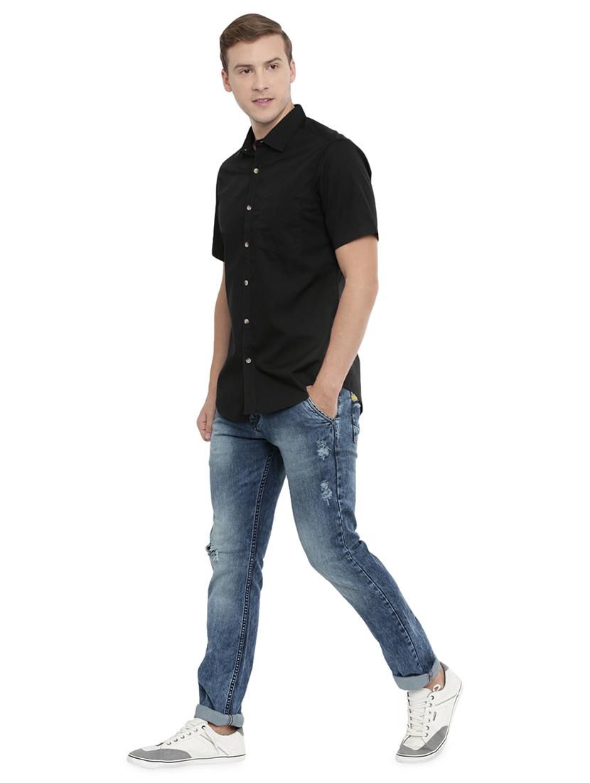 black solid casual shirt - 16886263 - Zoom Image - 4