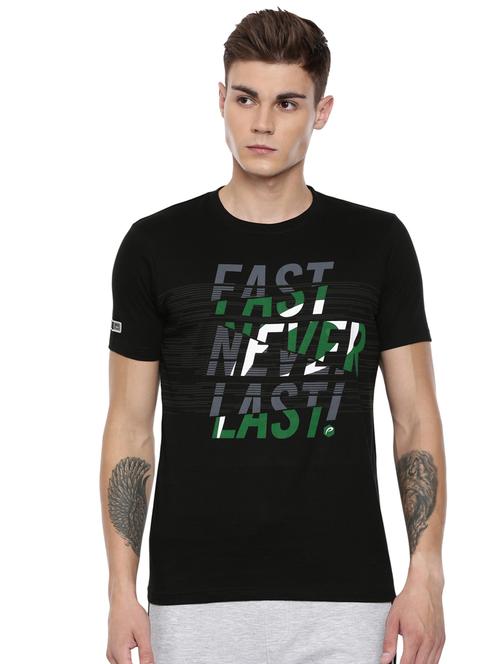 black typographic chest print t-shirt - 16886332 - Standard Image - 1