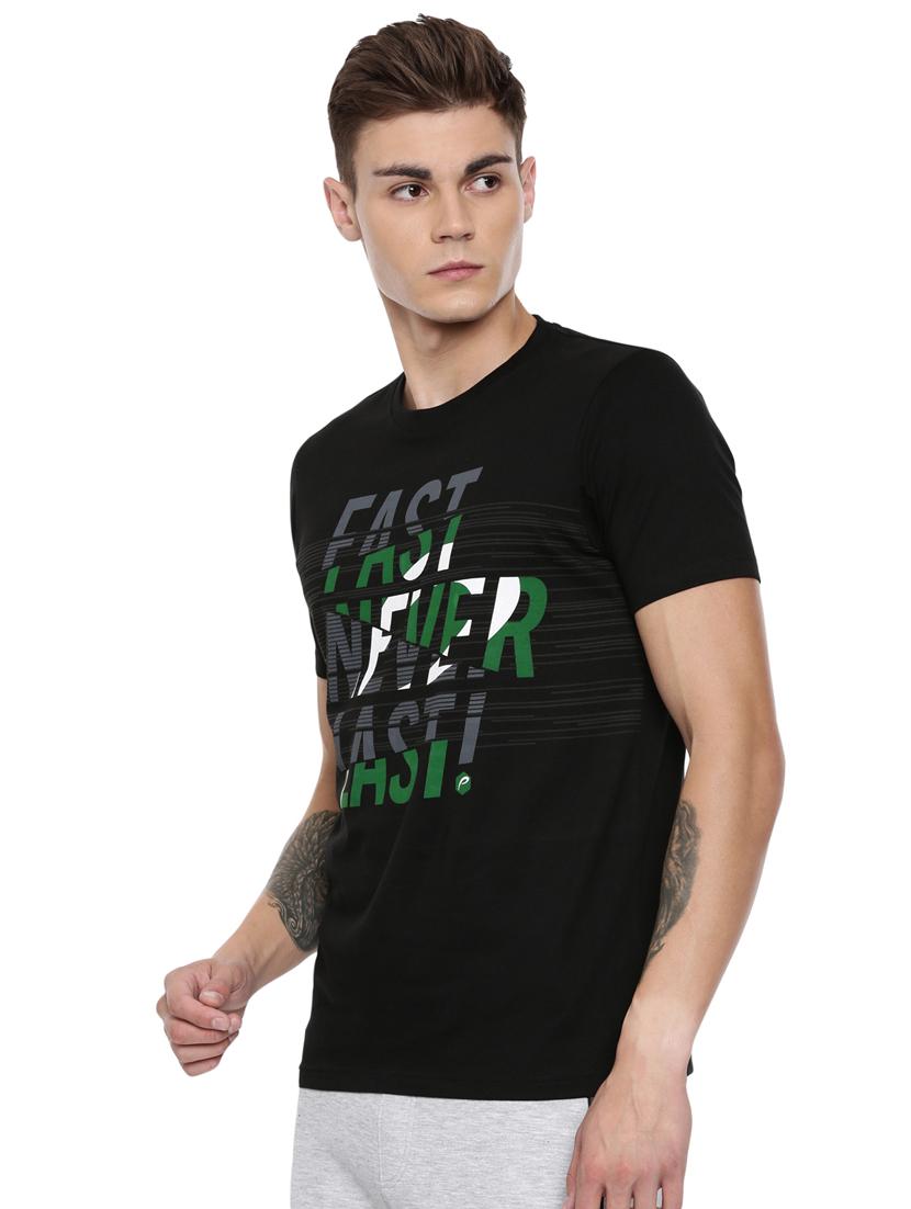 black typographic chest print t-shirt - 16886332 - Zoom Image - 2