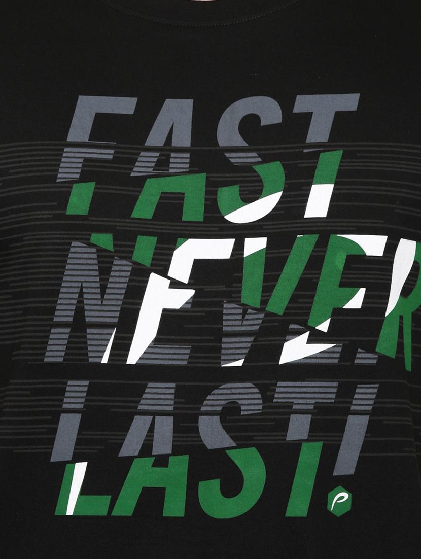 black typographic chest print t-shirt - 16886332 - Zoom Image - 4