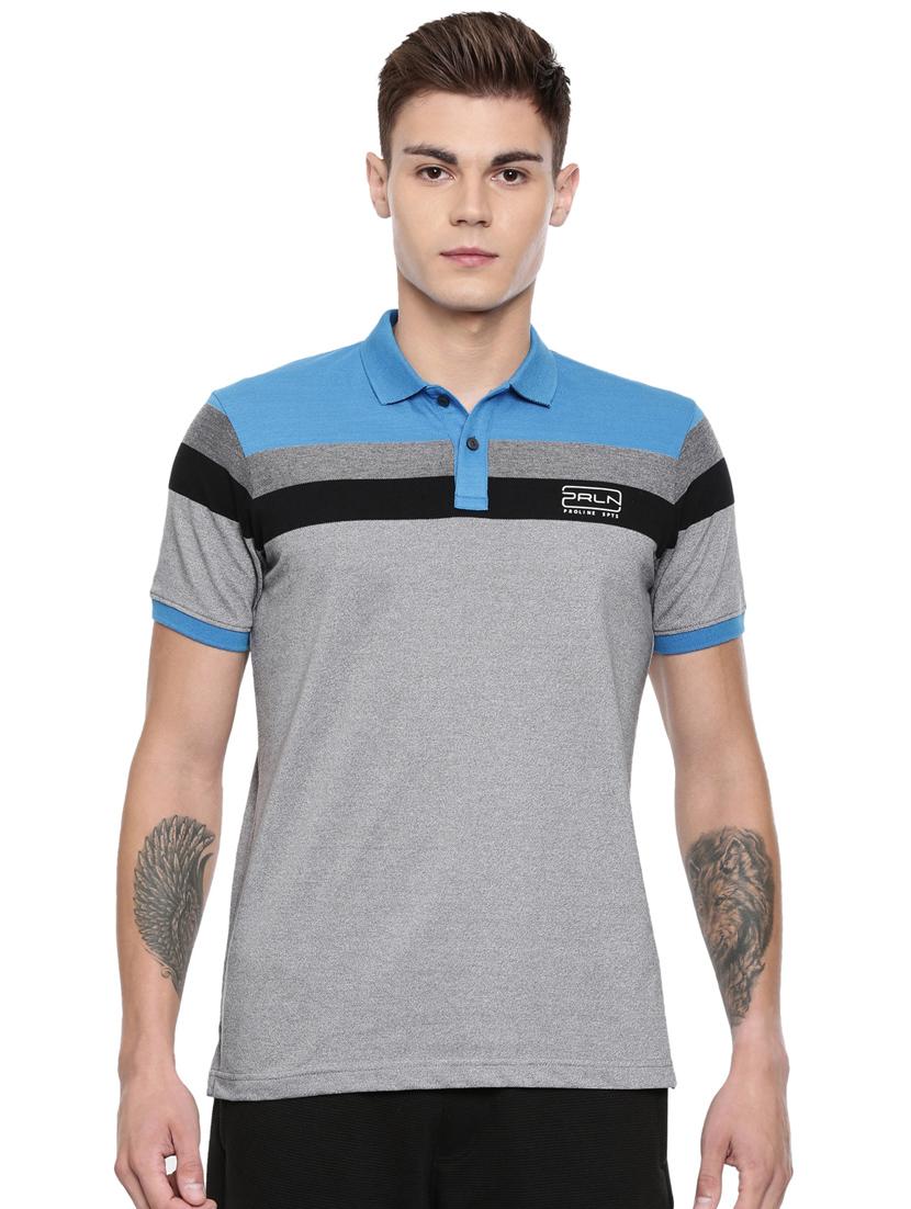 grey striped collared t-shirt - 16886372 - Zoom Image - 1
