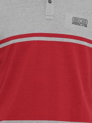 grey color block polo t-shirt - 16886378 - Standard Image - 4