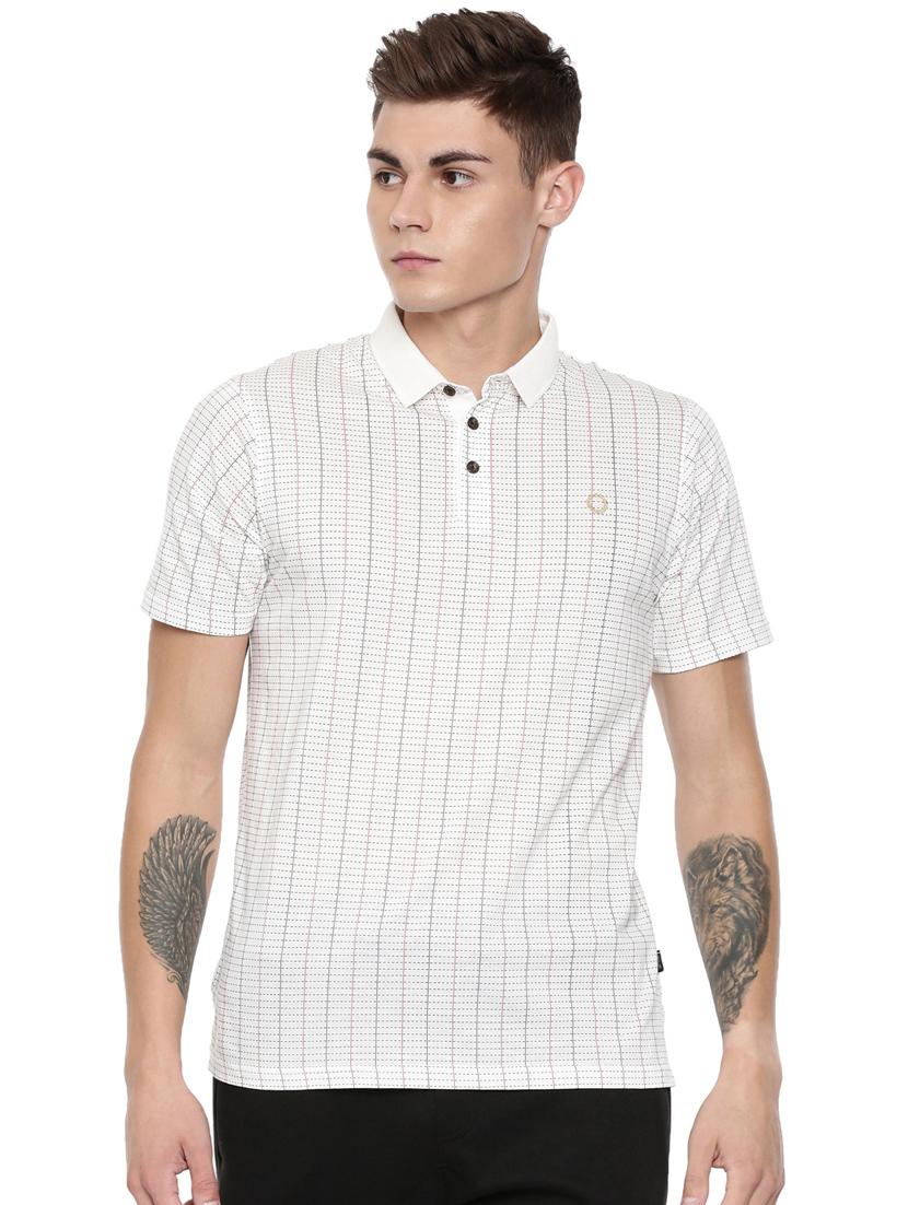 white striped collared t-shirt - 16886405 - Zoom Image - 1