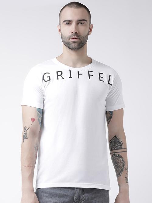 white typographic chest print t-shirt - 16886678 - Very Small Image - 1