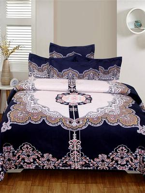 pure cotton double bedsheet with two matching pillow covers - 16887429 - Standard Image - 2
