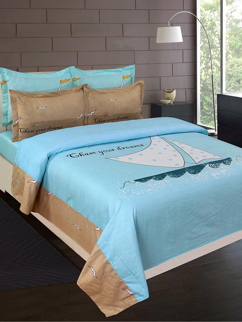 pure cotton double bedsheet with two matching pillow covers - 16887445 - Zoom Image - 1