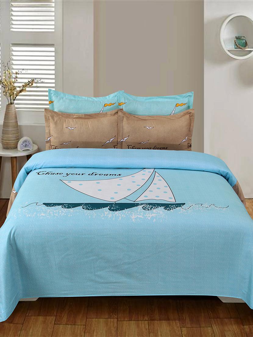 pure cotton double bedsheet with two matching pillow covers - 16887445 - Zoom Image - 2