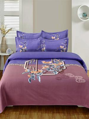 pure cotton double bedsheet with two matching pillow covers - 16887447 - Standard Image - 2