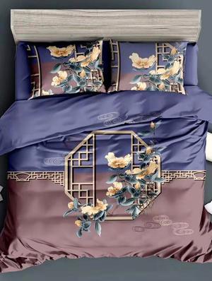 pure cotton double bedsheet with two matching pillow covers - 16887447 - Standard Image - 3