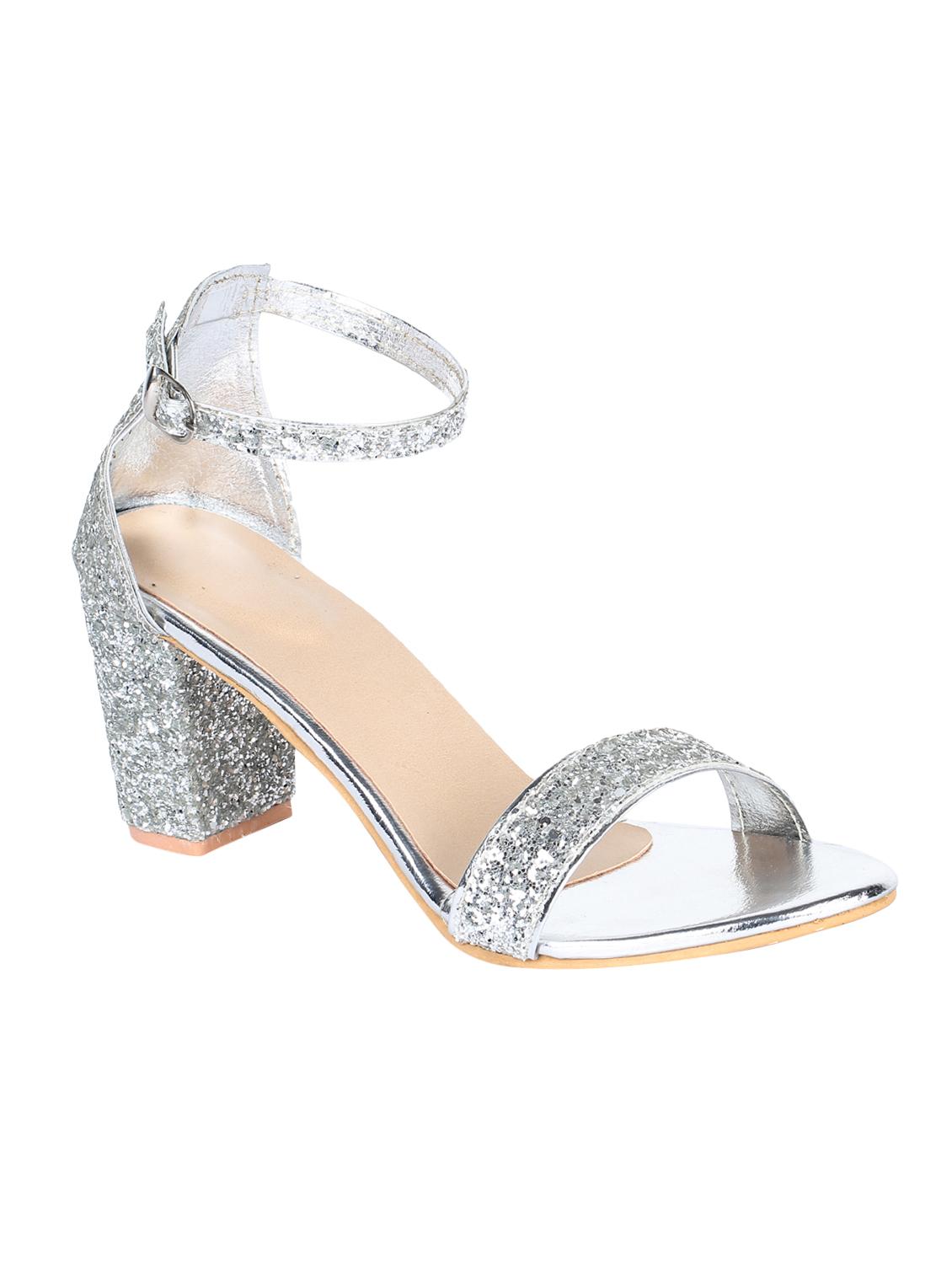silver ankle strap sandals - 16887649 - Zoom Image - 1