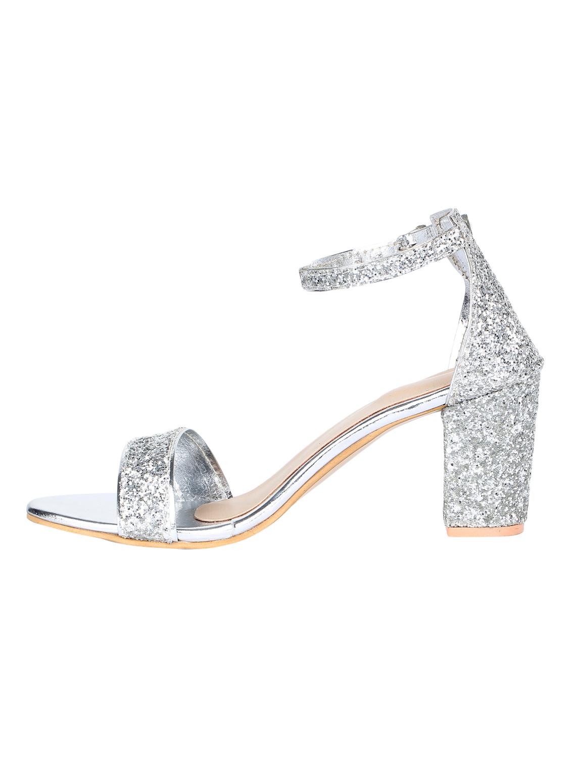 silver ankle strap sandals - 16887649 - Zoom Image - 2