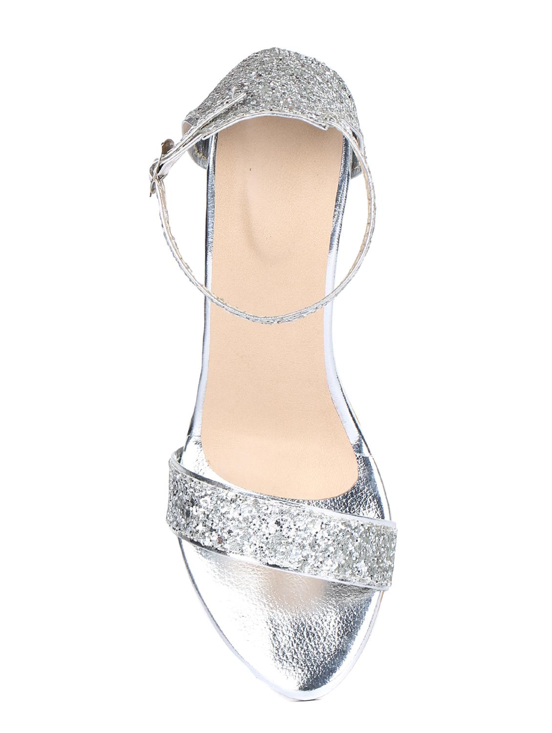silver ankle strap sandals - 16887649 - Zoom Image - 4