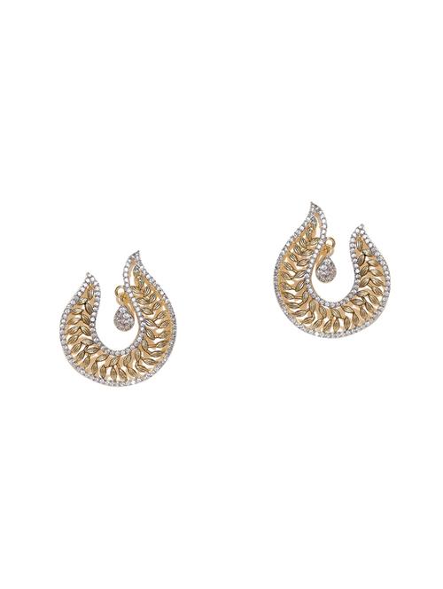gold metal drop earring - 16888063 - Standard Image - 1