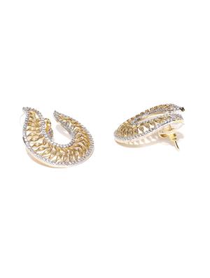 gold metal drop earring - 16888063 - Standard Image - 2