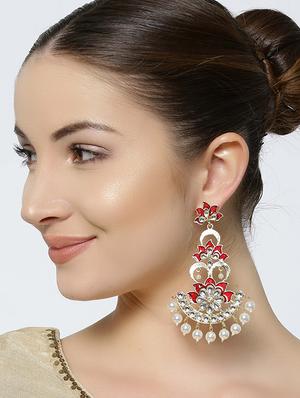 red brass drop earring - 16888105 - Standard Image - 3