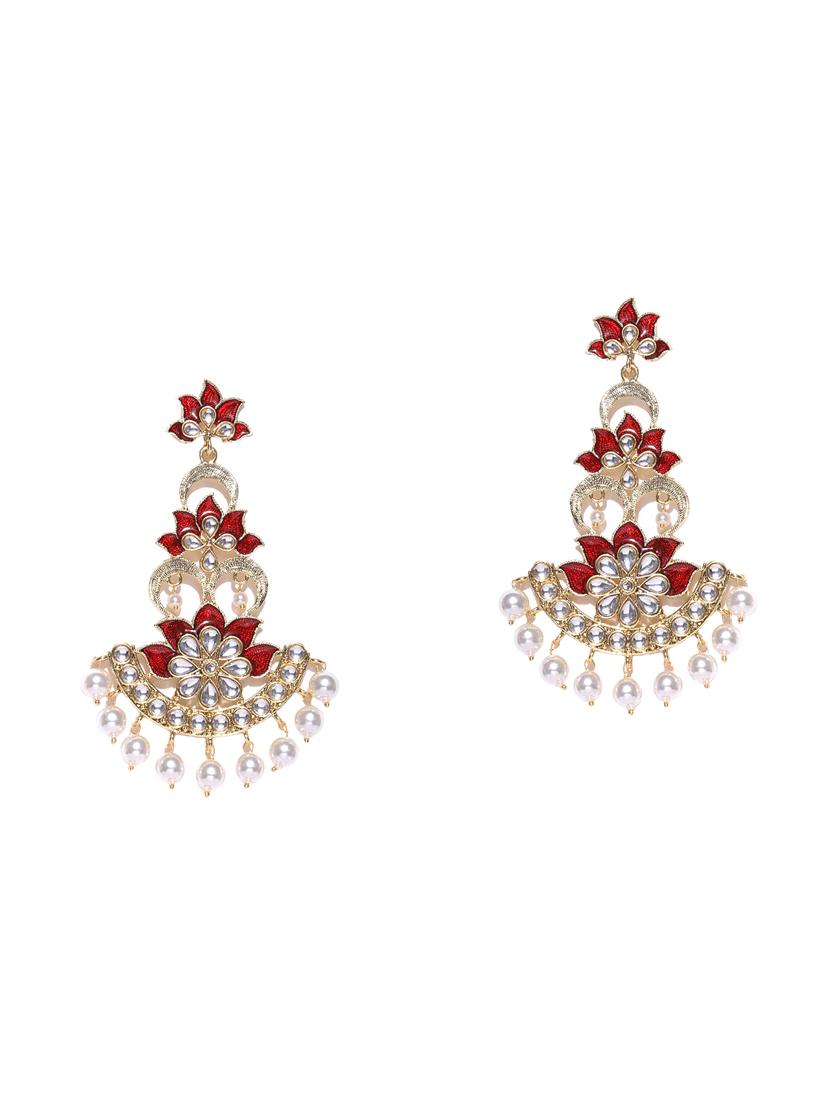 red brass drop earring - 16888105 - Zoom Image - 1